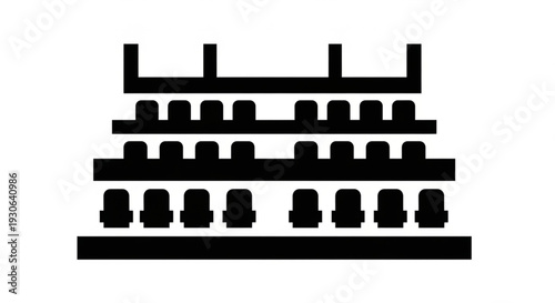 Minimalist Stadium Bleachers and Spectators Icon