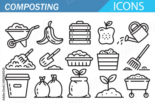 Zero Waste and Eco Garden Symbol Set