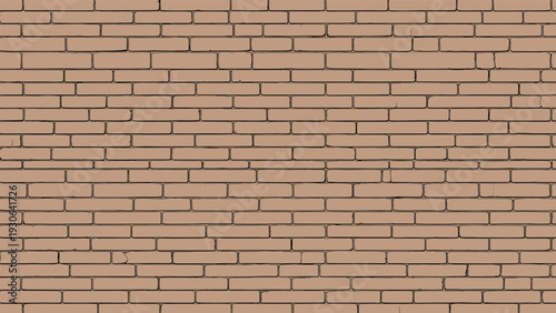 Brick wall texture features a clean and uniform pattern of light brown bricks with dark mortar lines for architectural and construction.