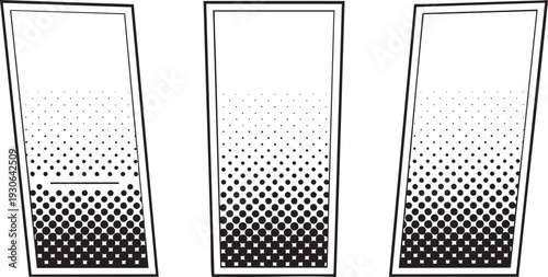 	
Halftone comic manga book template set. Screentone page for superhero story. Collage grid manga with pop art dots effect. Panel layout or mockup. Action scene. Cartoon design. Vector illustration