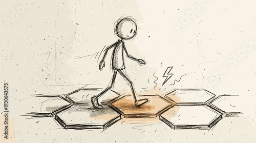 Smart city resident harvesting clean energy through innovative kinetic floor tiles for sustainable power.