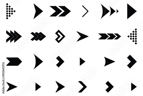 Premium Arrow Icon Set – Modern Flat Direction Arrows for UI Design, Web Navigation, Mobile App Interface, Pointer Symbol Collection Vector