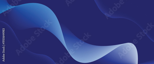 Smooth flow of wavy shape with gradient vector abstract background, dark blue design curve line energy motion, relaxing music sound or technology.