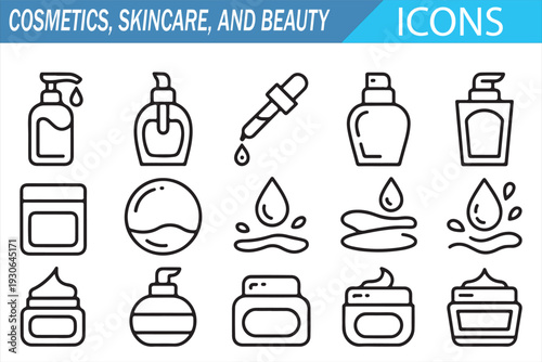 Minimal Beauty and Personal Care Vector Icon Collection