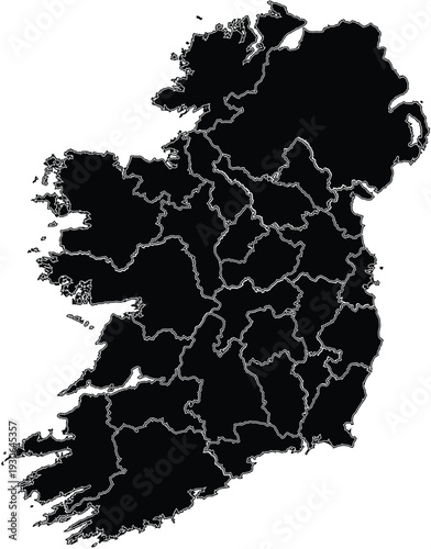 Ireland Administrative Political Map with County Borders  Vector Illustration