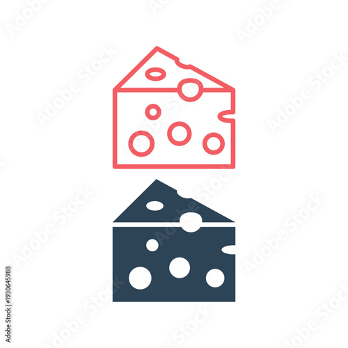 Cheese icons set, Parmesan cheese vector sign  pictogram. logo illustration.