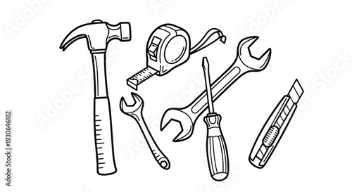 Tools Repair DIY Set Illustration