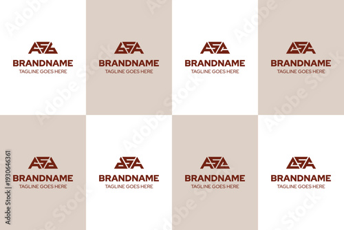 Letters ASB BSA ASC CSA ASD DSA ASE ESA Logo Set