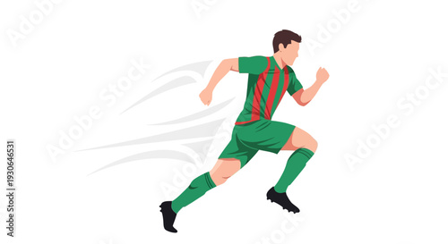 Male Soccer Player Running with Speed.