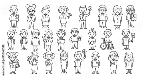 People Professions Occupations Set Illustration