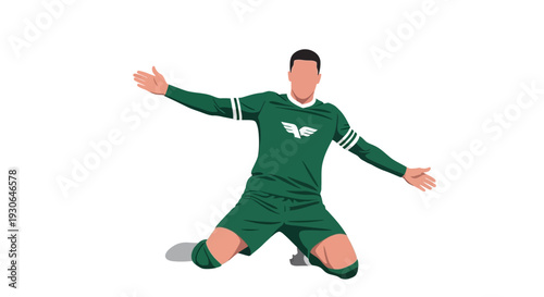 Man in Green Sports Uniform Kneeling.