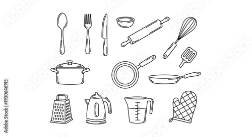 Kitchen Utensils Cooking Tools Illustration