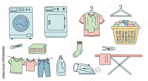 Laundry Household Chores Illustration