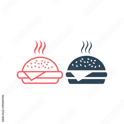 Burger hamburger logo icons set design.