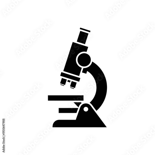 Black and White Scientific Microscope for Laboratory Research