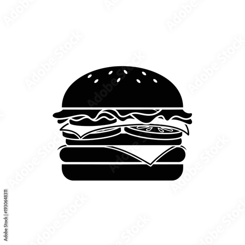 Classic Fast Food Hamburger with Fresh Ingredients and Bun