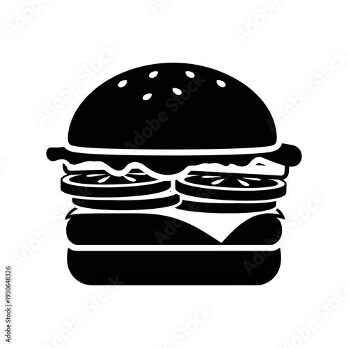 Classic Cheeseburger with Fresh Lettuce and Tomato on Sesame Seed Bun