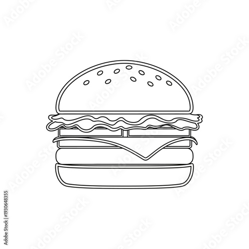 Classic Cheeseburger with Lettuce, Tomato, and Cheese on Sesame Seed Bun