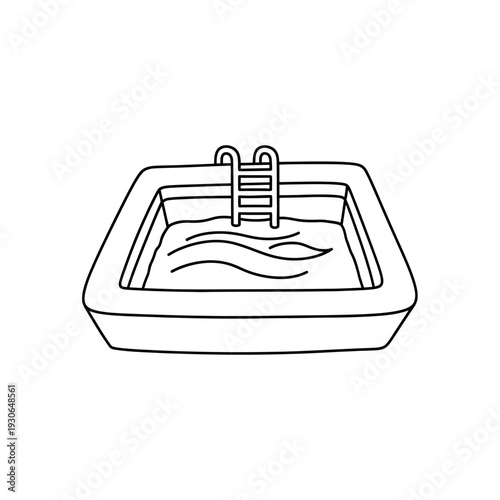 Clean Modern Swimming Pool with Clear Water and Pool Ladder