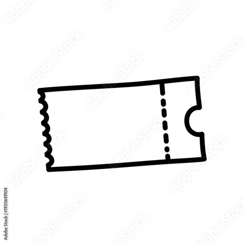 Close-up of Ticket Stub with Perforations and Cut Edge for Event Entry