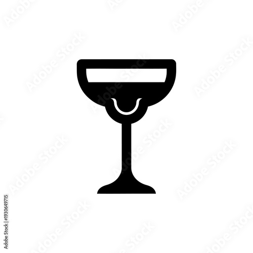 Elegant Black Wine Glass Icon for Beverage and Drink Presentation