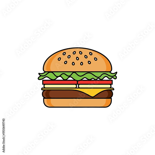 Delicious Double Cheeseburger with Fresh Lettuce and Tomato in a Classic Bun