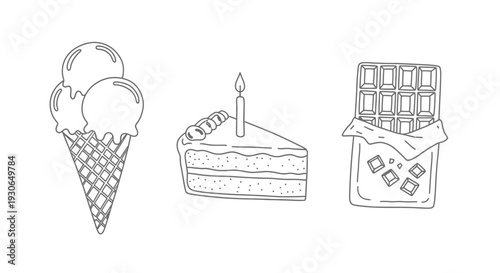 Ice Cream Cake Chocolate Dessert Illustration
