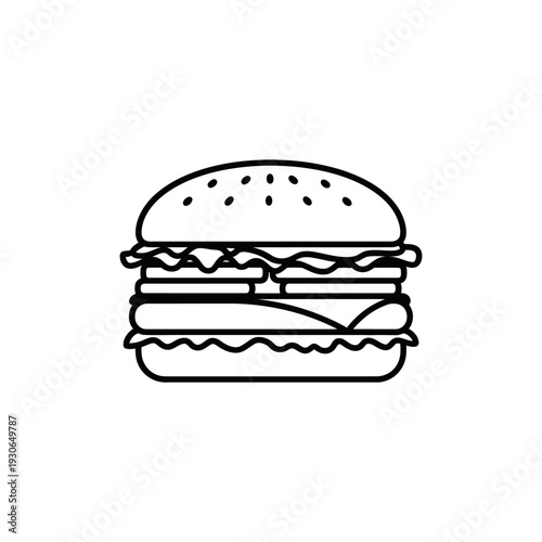 Delicious Fast Food Burger with Fresh Ingredients and Savory Flavors