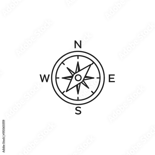 Detailed Illustration of a Classic Compass Needle with Cardinal Directions for Navigation and Orientation