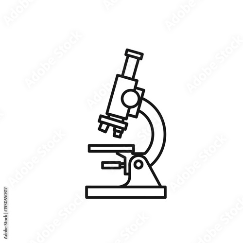 Detailed Illustration of a Laboratory Microscope for Scientific Research and Education