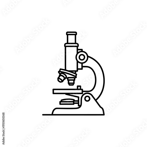 Detailed Illustration of a Laboratory Microscope for Scientific Research