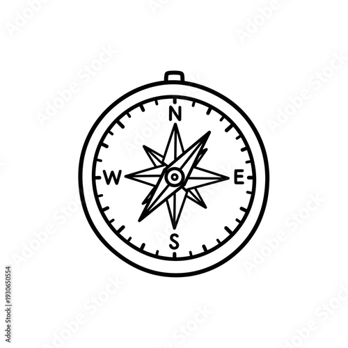 Elegant Illustration of a Compass for Navigation and Exploration Purposes