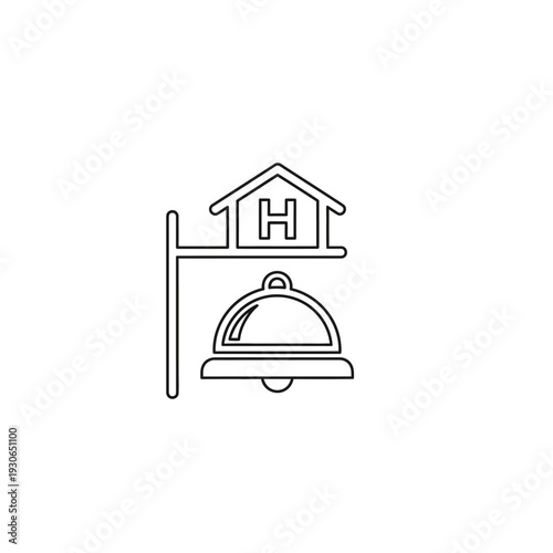 Hospital Bell and Signage Indicating Healthcare Facility Access