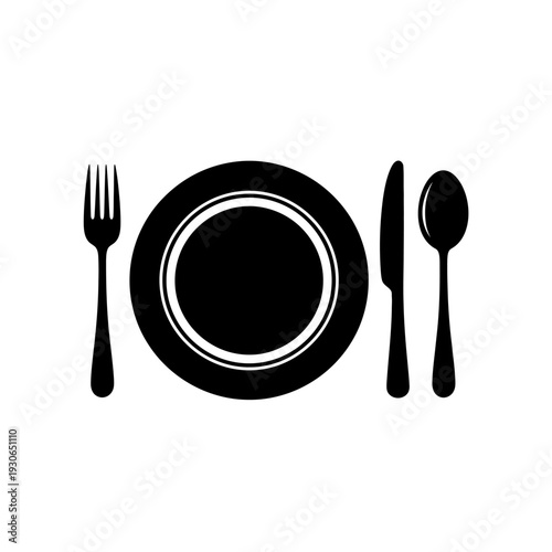 Elegant Table Setting with Plate Fork and Spoon for Fine Dining