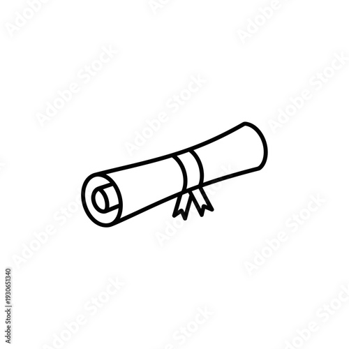 Icon of Rolled Scroll or Document for Education or Announcement Purposes