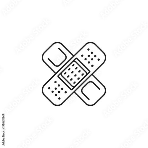 Minimalist Bandage Illustration Showing Healing and Medical Care Concept