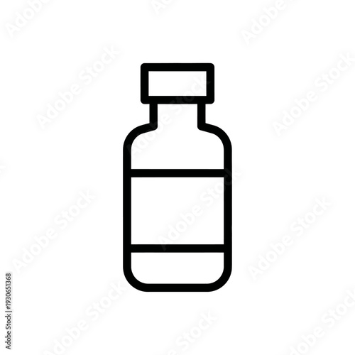 Minimalist Black Outline of Medicine Bottle for Healthcare and Pharmacy Concepts