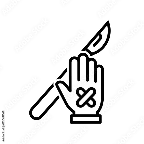 Illustration of a Hand Holding a Knife for Knife Safety and Cutting Safety Awareness