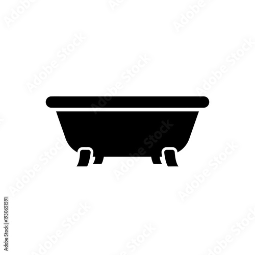 Minimalist Bathtub Icon for Bathroom and Home Design Projects