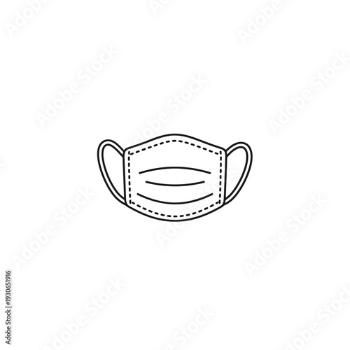 Minimalist Illustration of a Facemask for Protecting Against Air Pollution and Illness