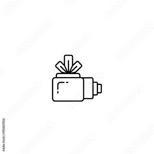 Minimalist Illustration of a Film Camera with a Roll of Film for Creative Production