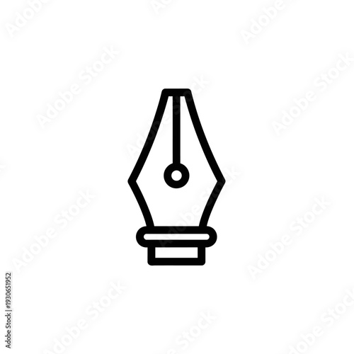 Minimalist Illustration of a Fountain Pen Nib for Creative and Design Projects