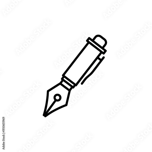 Minimalist Illustration of a Fountain Pen Nib for Creative Writing and Artistic Design