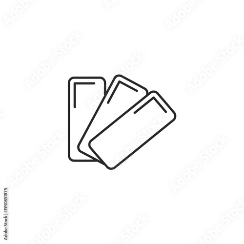 Minimalist Line Art Illustration of Three Cards for Modern Design Concepts