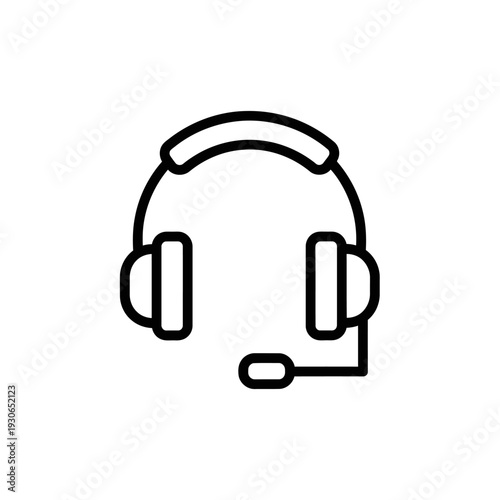 Minimalist Illustration of a Headset with Microphone for Tech Support or Communication