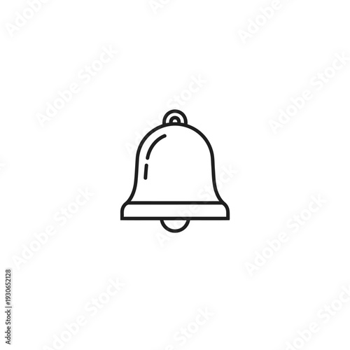Minimalist Line Art Illustration of a Bell Icon for Notification and Alert Symbols