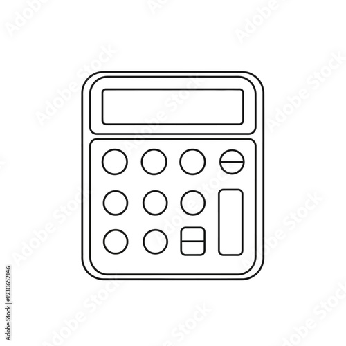 Minimalist Line Art Illustration of a Calculator for Financial and Business Concepts