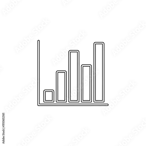 Minimalist Line Art of a Bar Chart Representing Data Analysis and Business Growth