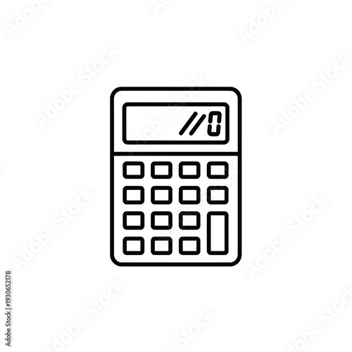 Minimalist Line Art Illustration of a Calculator for Financial and Business Use