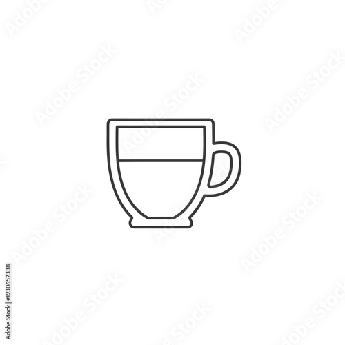 Minimalist Line Art of a Coffee Mug for Modern Coffee Shop Branding
